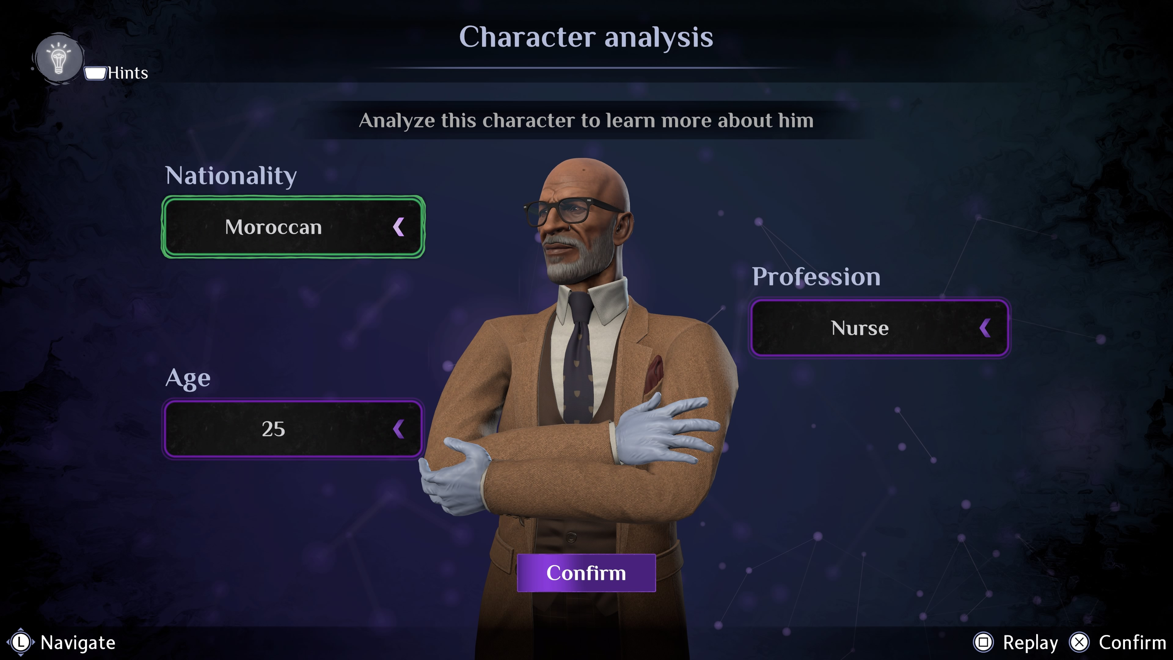 Eine der Aufgaben: Nationalität, Beruf und Alter der Charaktere bestimmen - Beim Alter oft schwierig, da man es den Gesichter nicht immer ansieht...